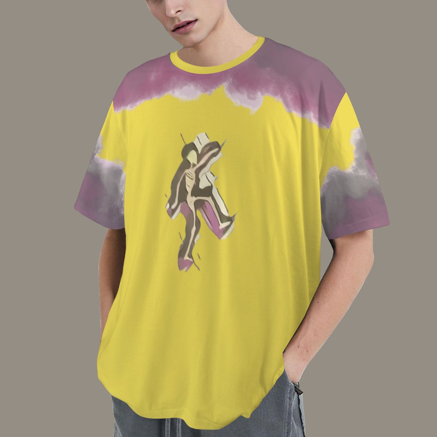 Humans Scare Me Jimmy Cloud T-Shirt Yellow Skeleton Front