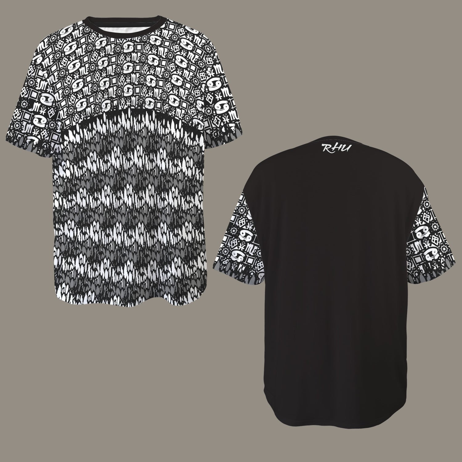 Hidden Name T-shirt Grey White Black Ransie