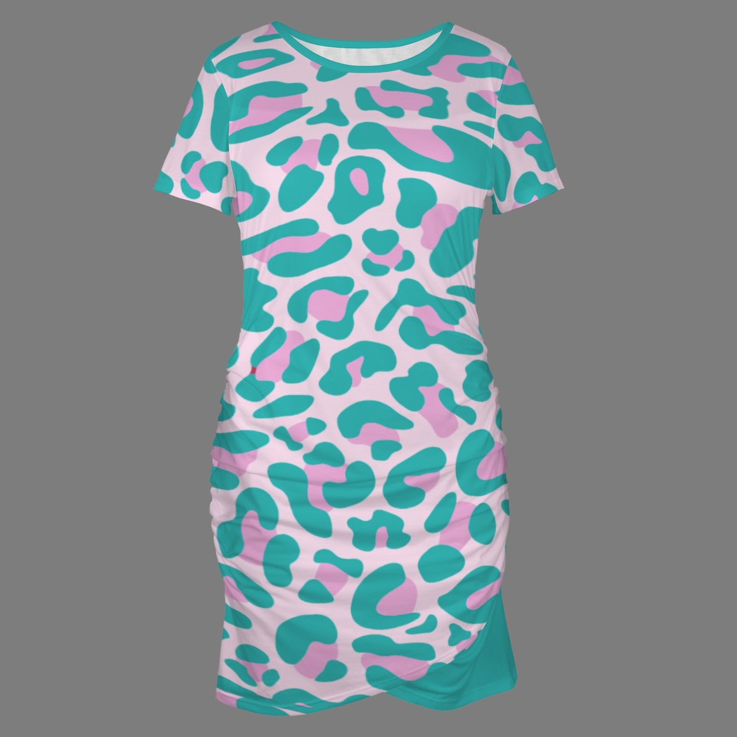 Green Pink Leopard Bodycon Dress