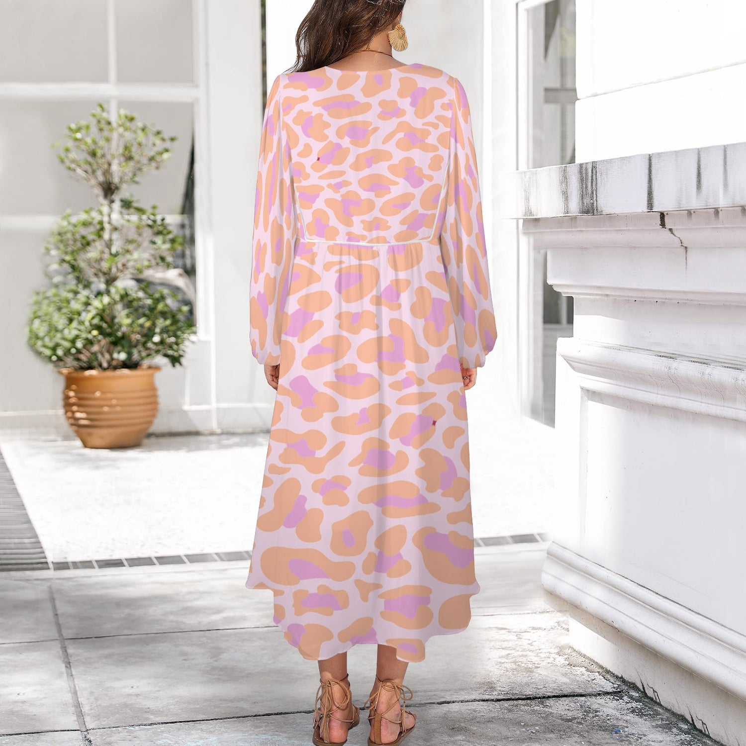 Sunset Leopard Long Dress
