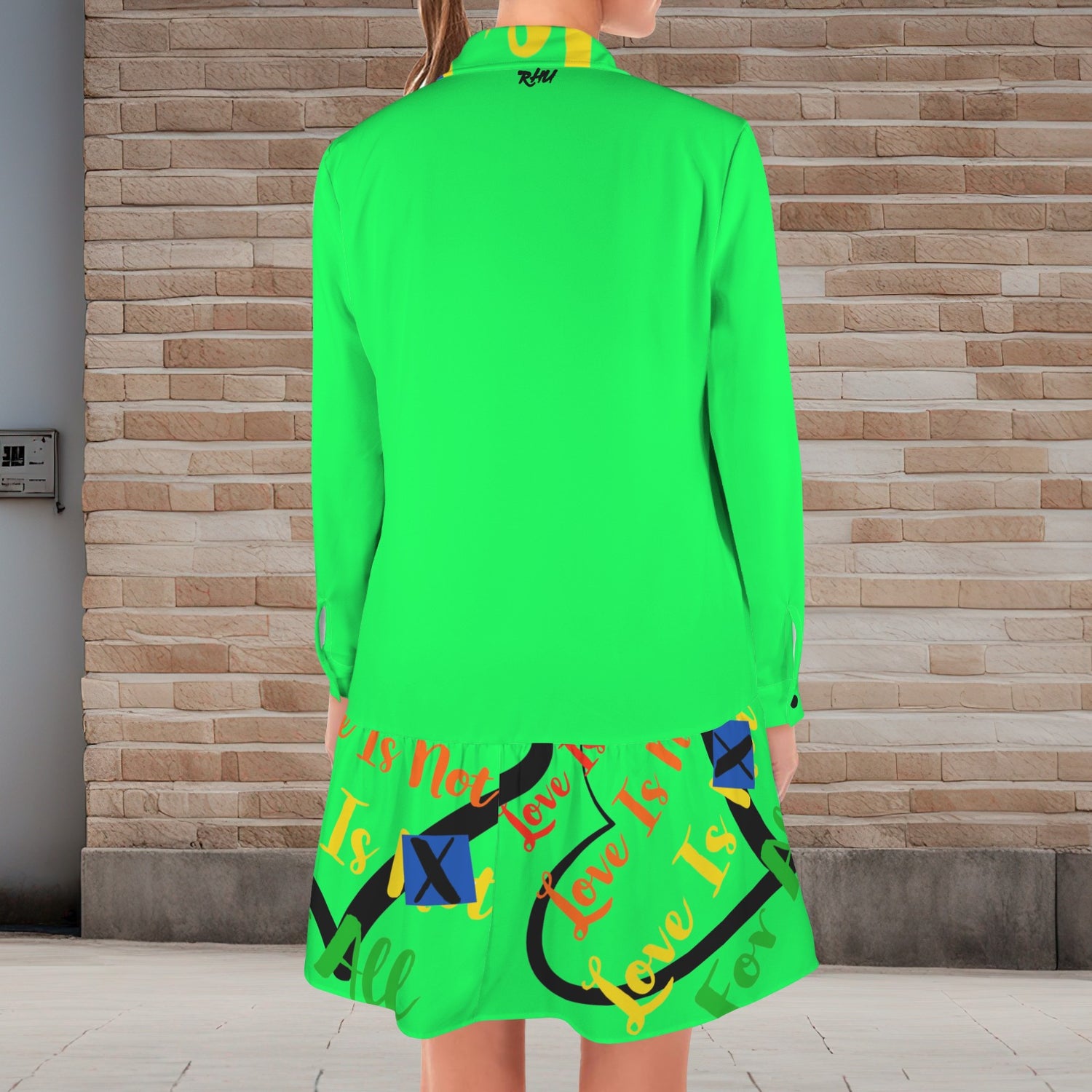 LINFA T SHIRT DRESS BRIGHT GREEN