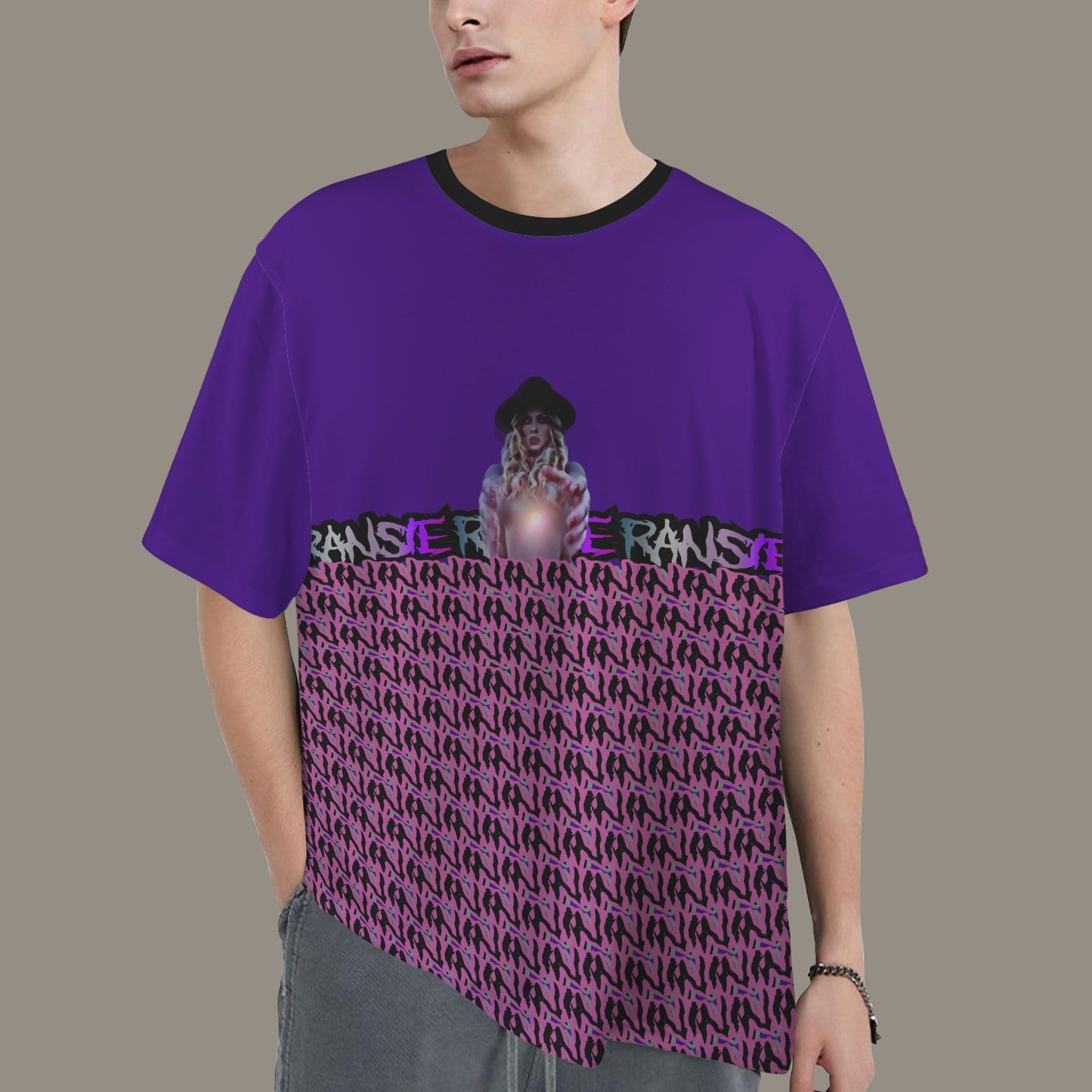 RANSIE IN NEVERLAND FIGURE GHOSTS WALL BLUE T-SHIRT