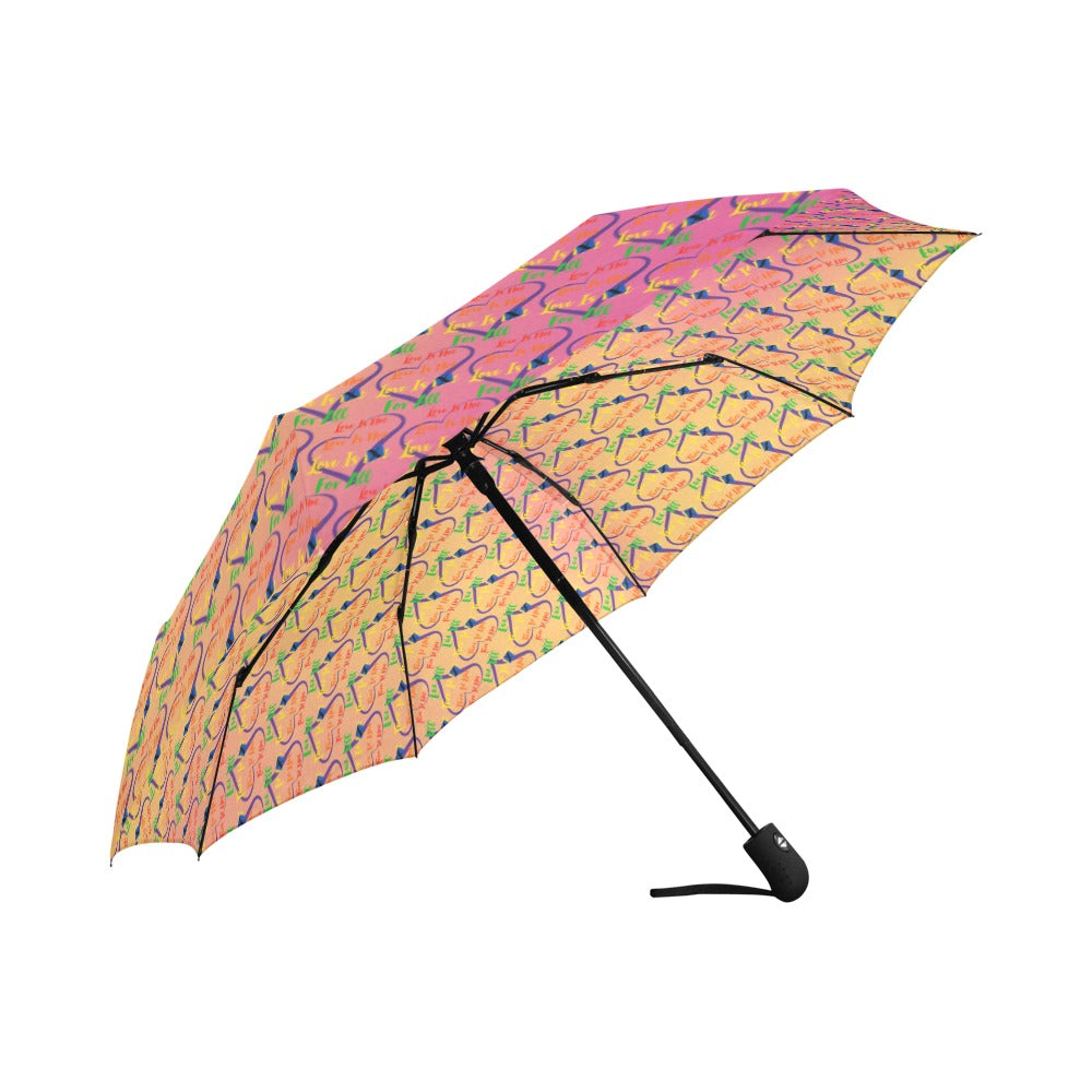 LINFA Little Hearts Sunset Automatic Foldable Umbrella