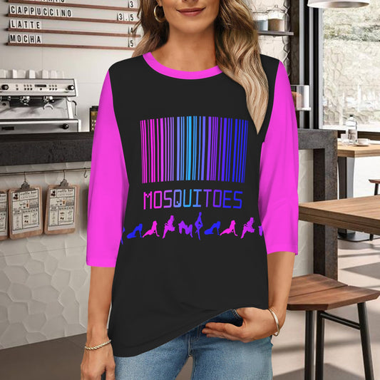 Mosquitoes Bar Code T Shirt Black Pink