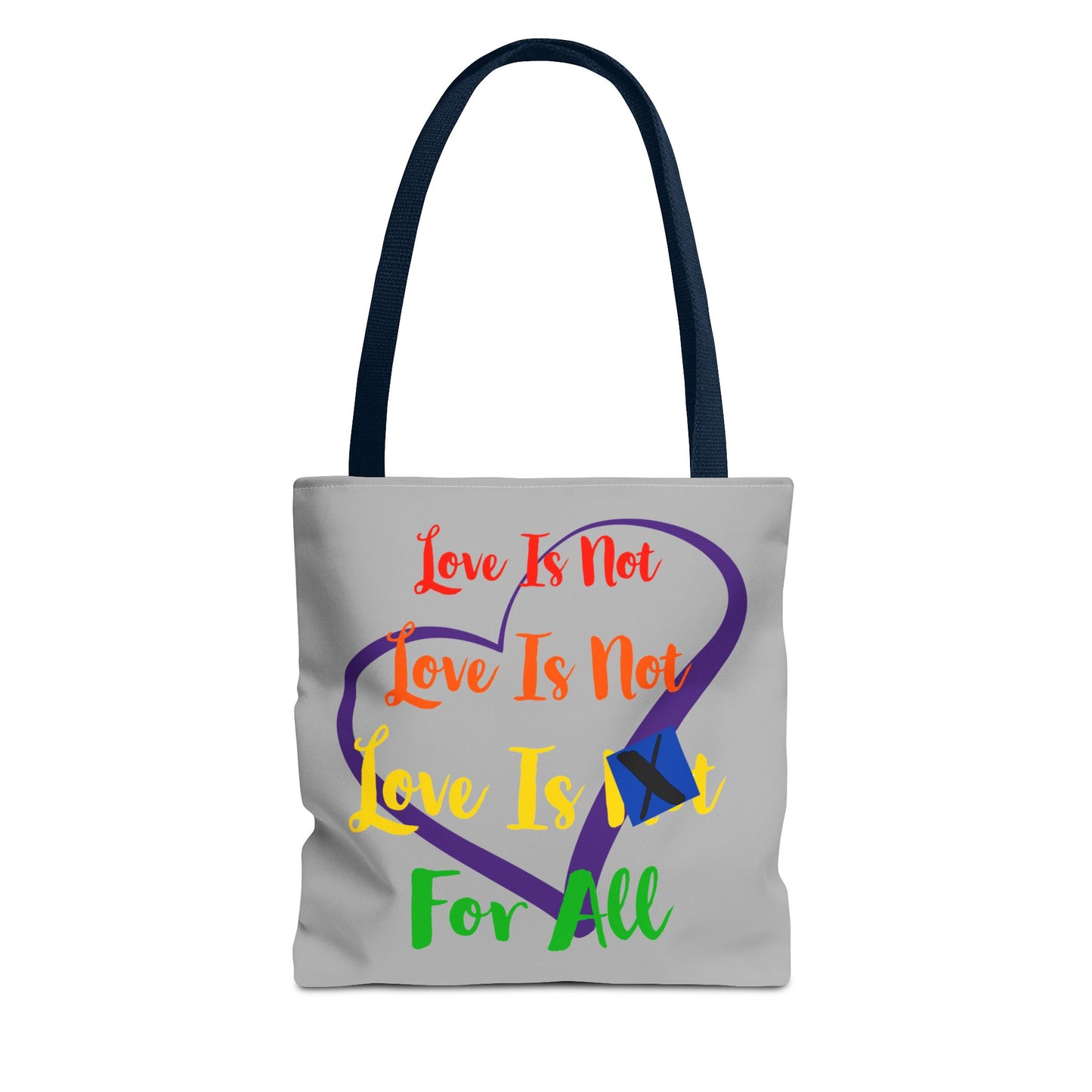 LINFA Tote Bag Light Grey Purple Heart