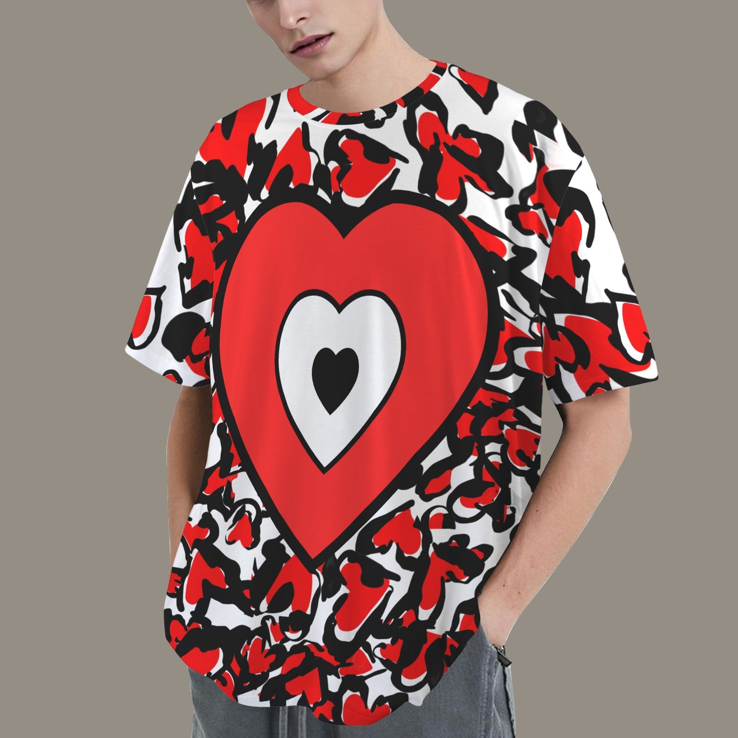 Se Son Rose (LoVe U Till I Die) Red White Heart T-Shirt - White Front Back Print