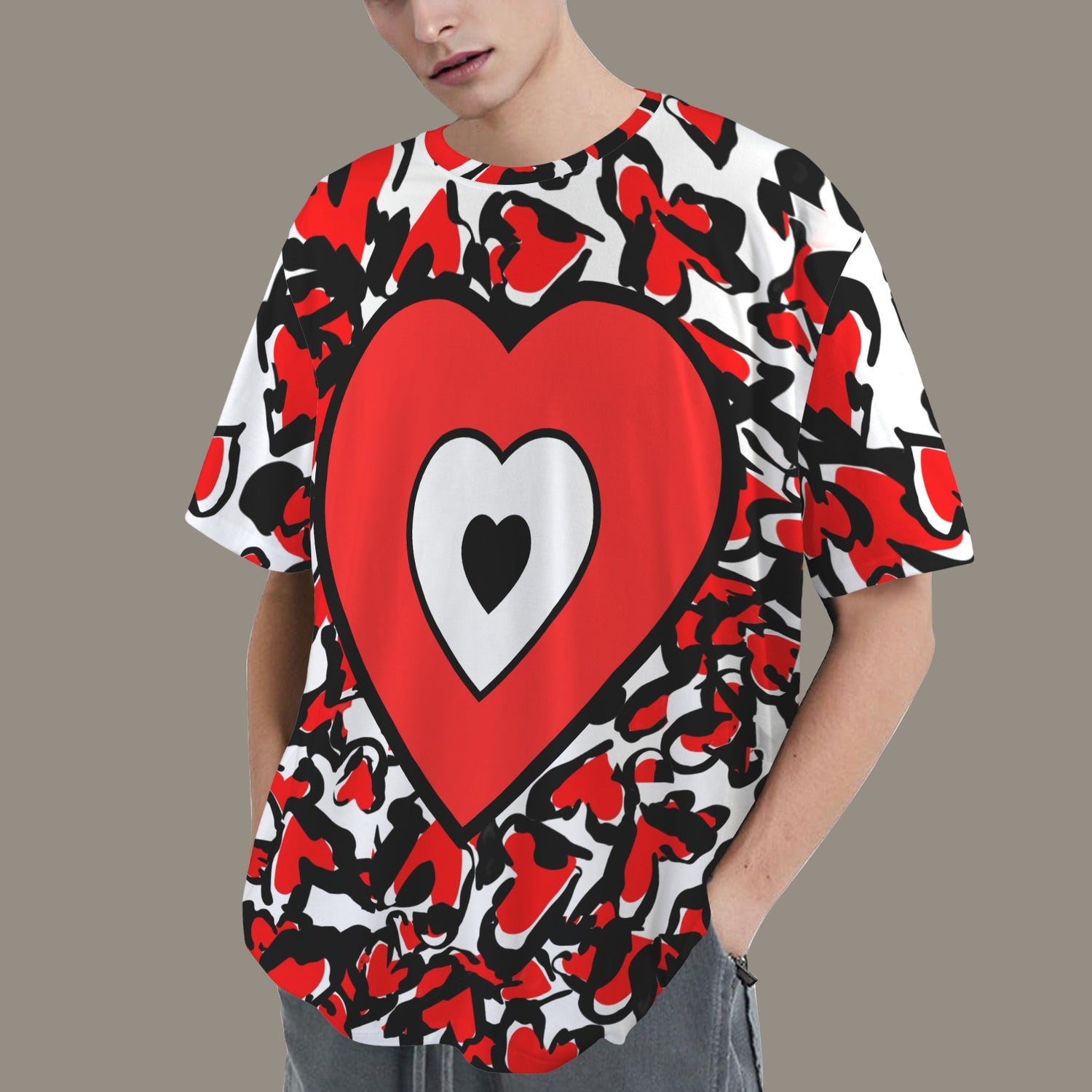Se Son Rose (LoVe U Till I Die) Red White Heart T-Shirt - White Front Back Print