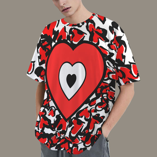 Se Son Rose (LoVe U Till I Die) Red White Heart T-Shirt - White Front Back Print