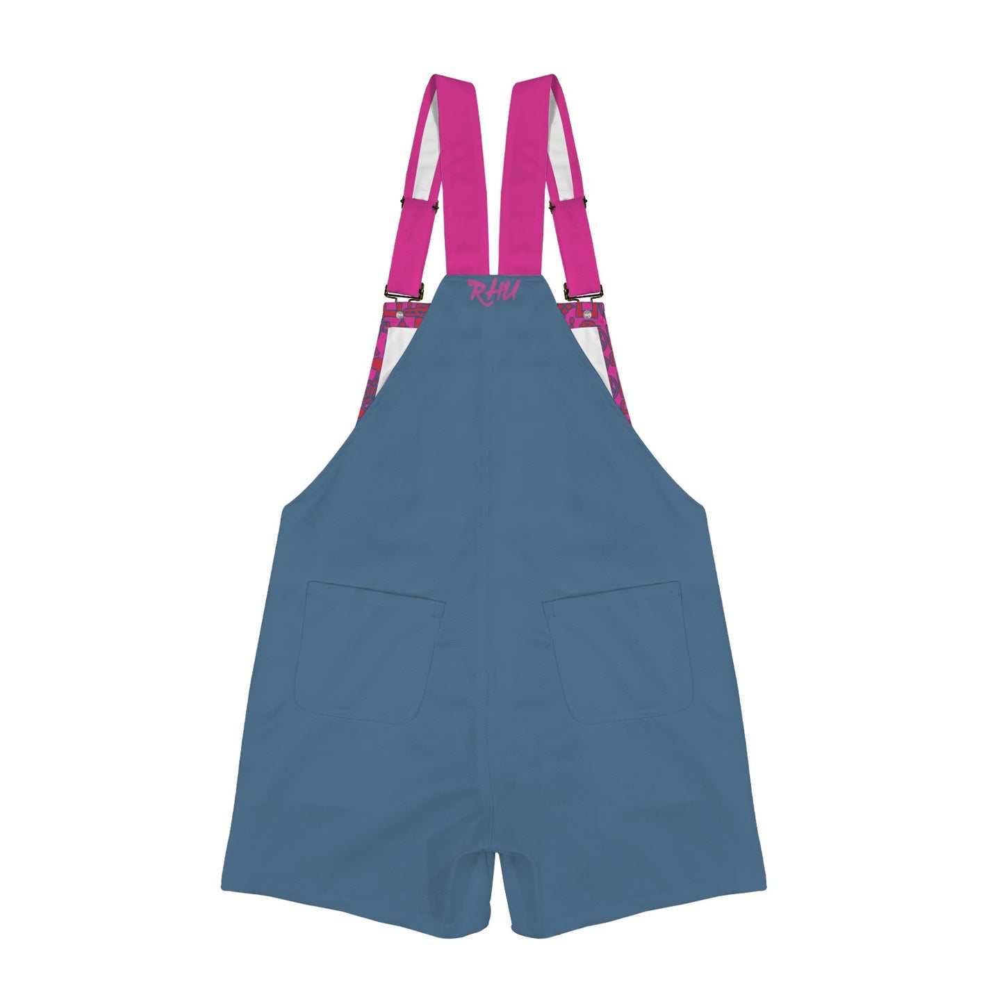 Hidden Name Romper Magenta Blue