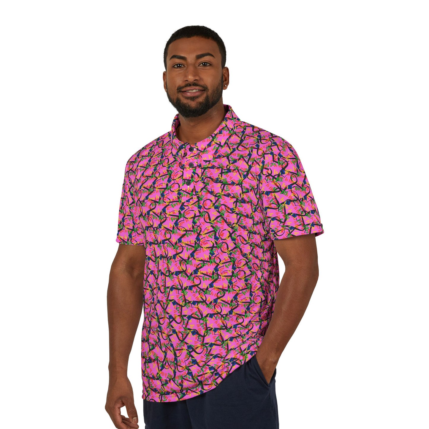 LINFA Chaos Unisex Polo Shirt Pink 2