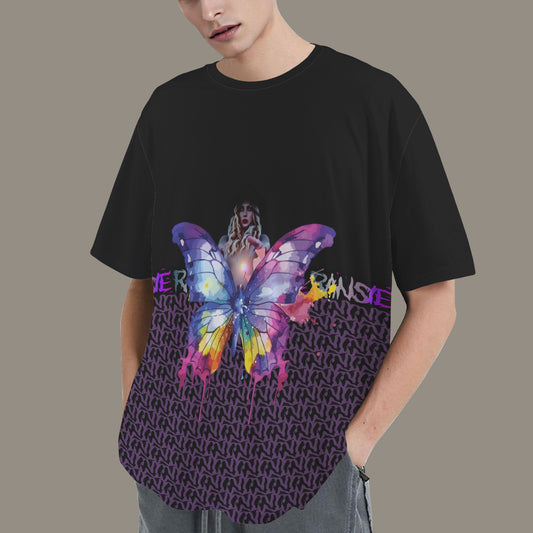 RANSIE IN NEVERLAND FIGURE GHOSTS WALL BLUE T-SHIRT