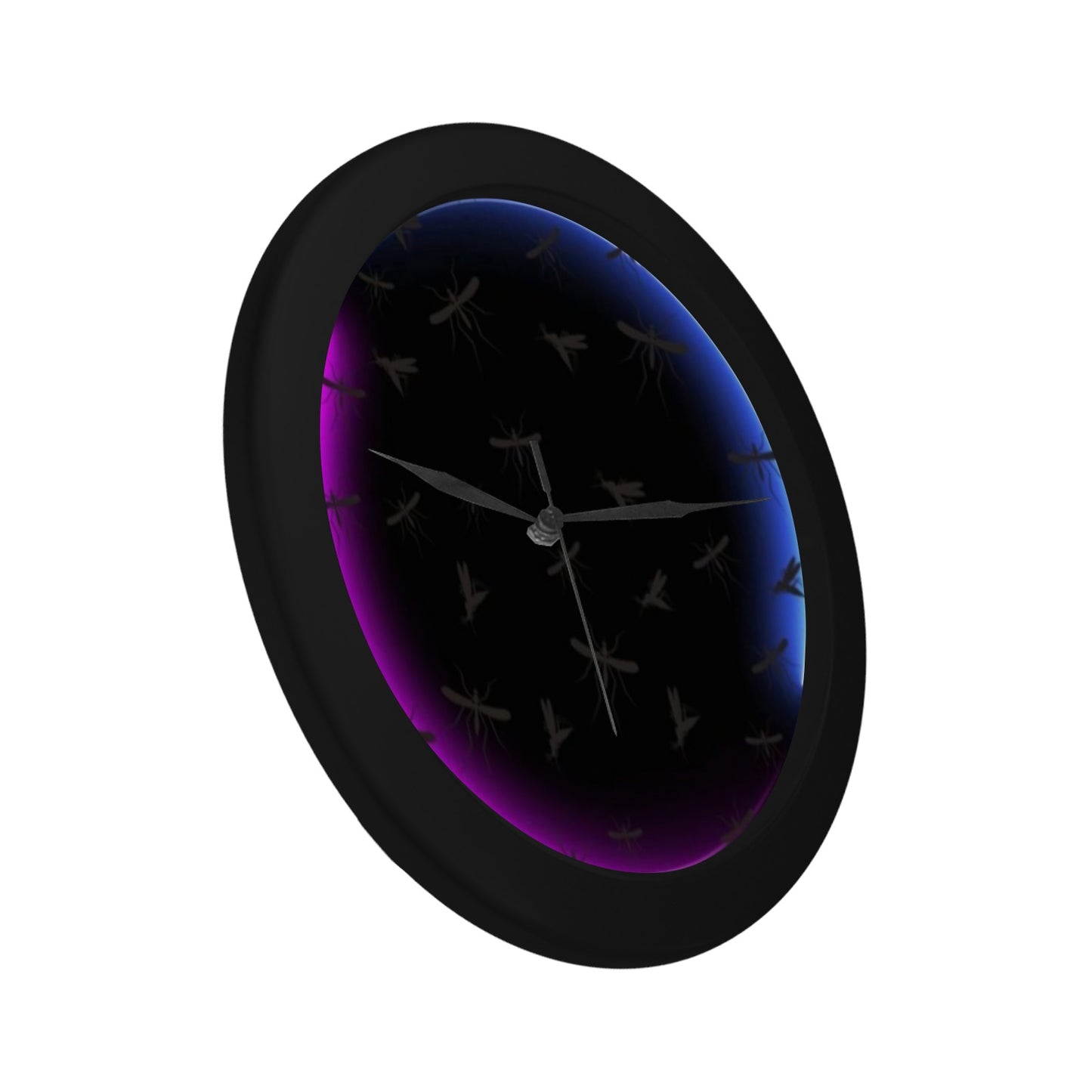 Mosquitoes Black Plastic Wall Clock