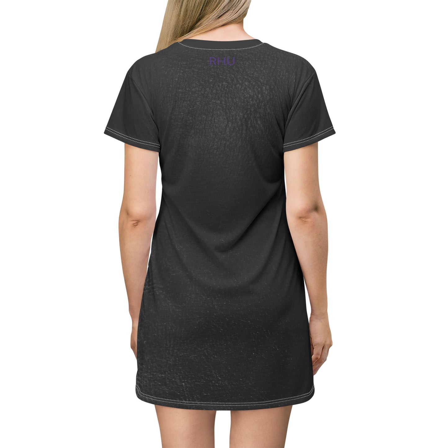 Human Rights LINFA T-Shirt Dress Black Leather Like Print