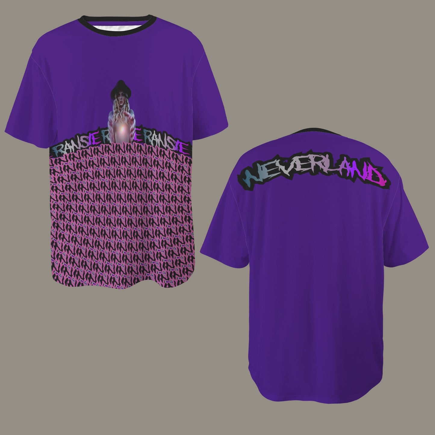 RANSIE IN NEVERLAND FIGURE GHOSTS WALL BLUE T-SHIRT