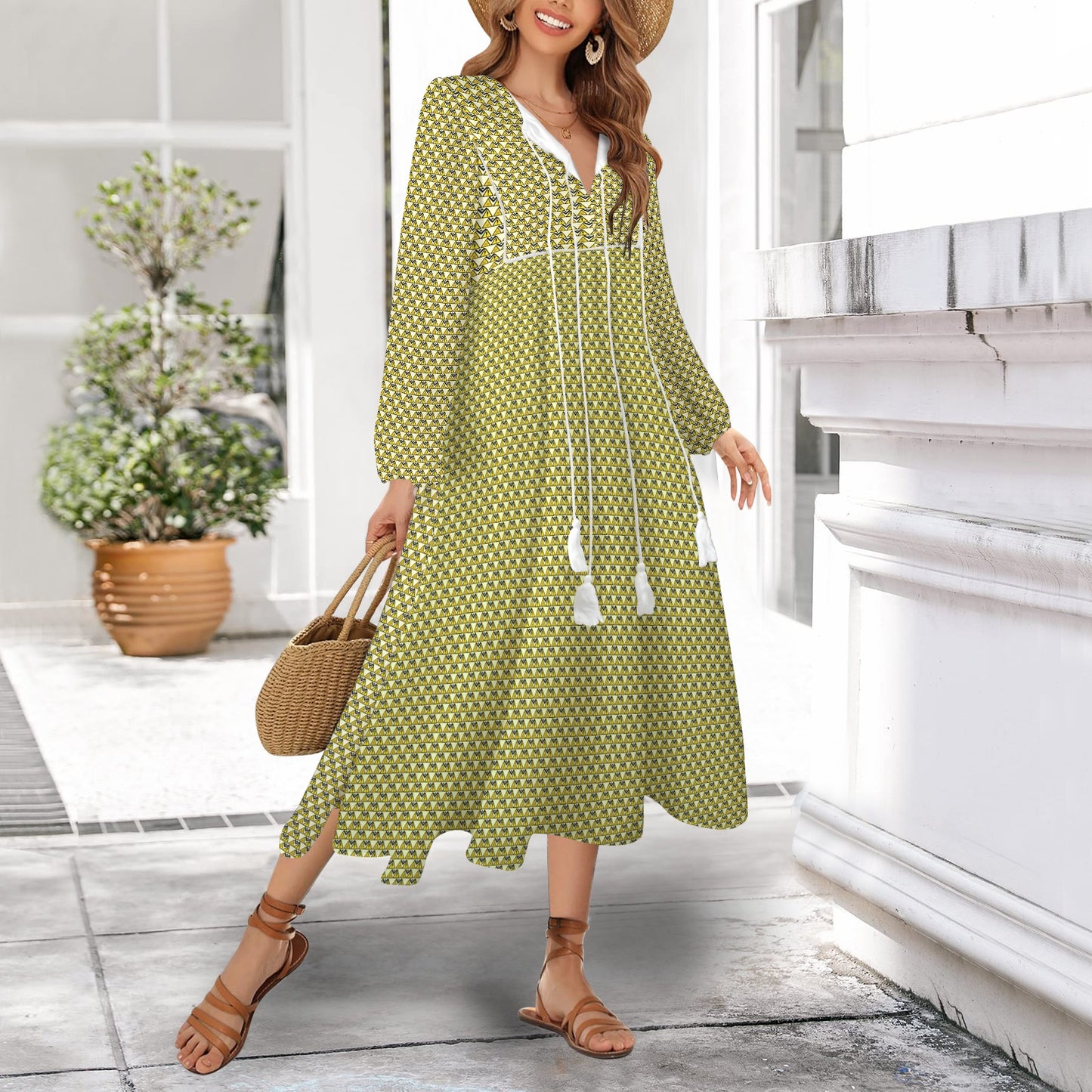 Caution Signs Light Yellow Long Dress