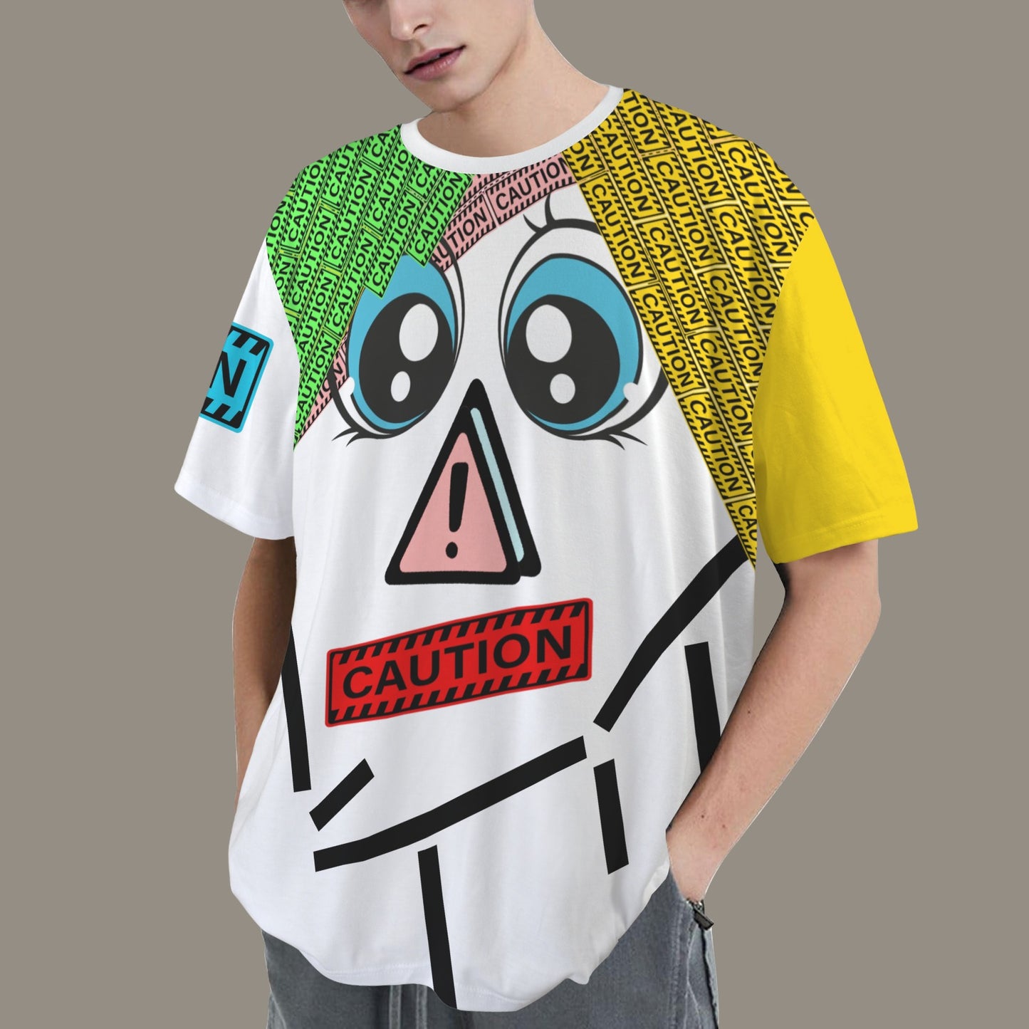 CAUTION Color Portrait with neck White Collar 2