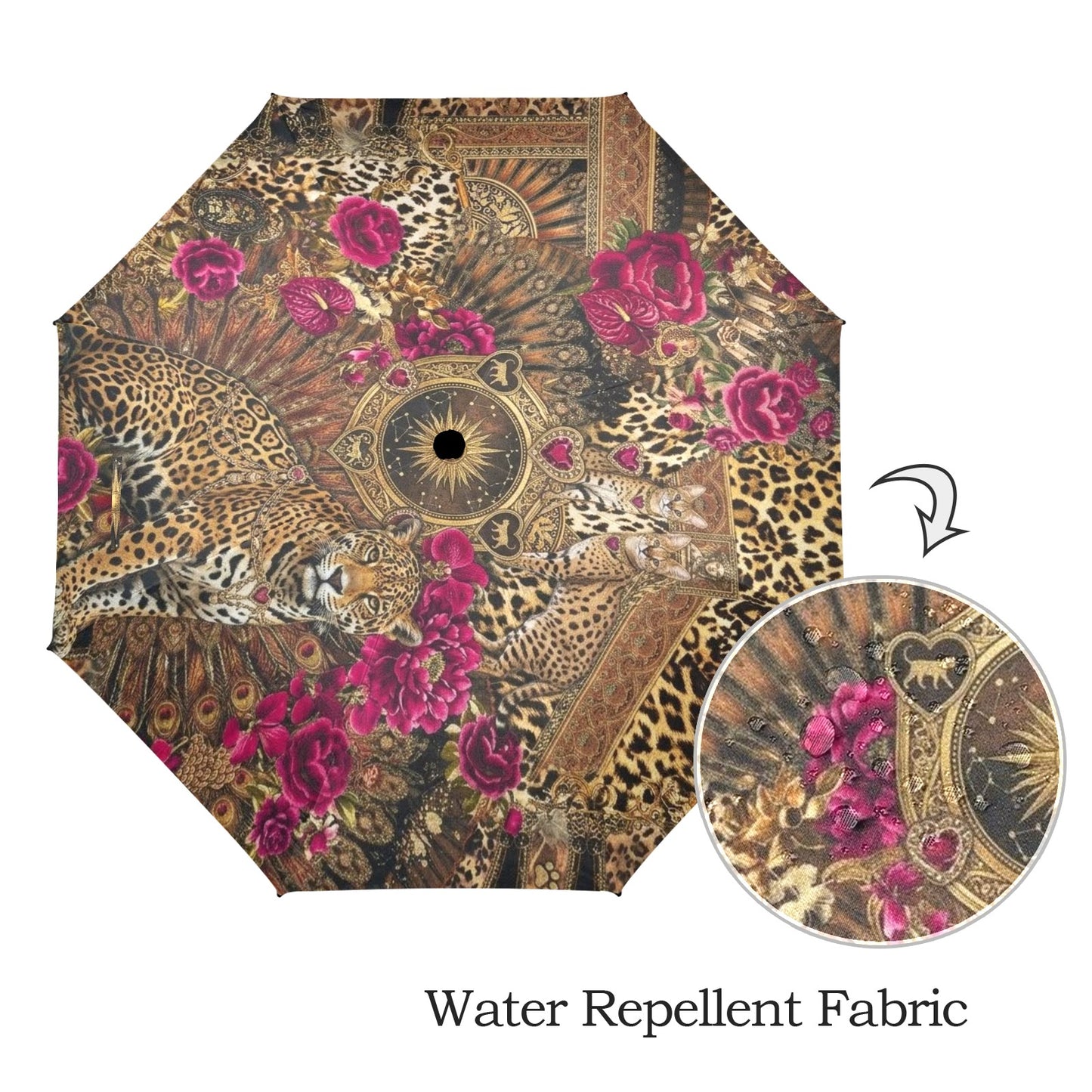 Leopard with Leo umbrella