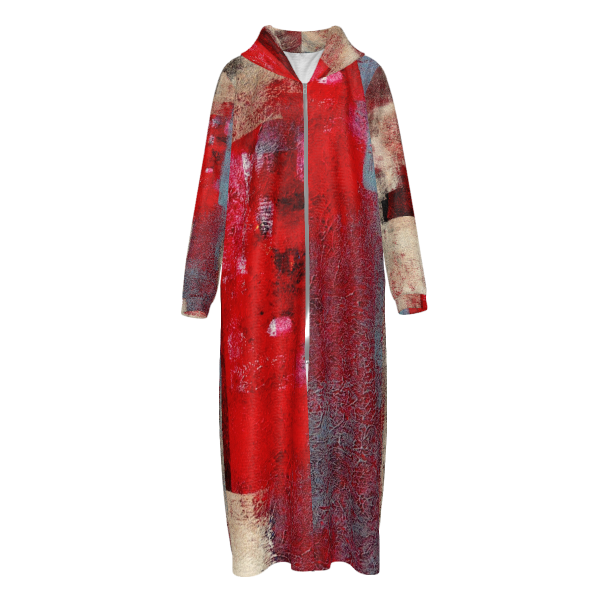 Custom Women's Velvet Zipper Maxi Dress with pockets