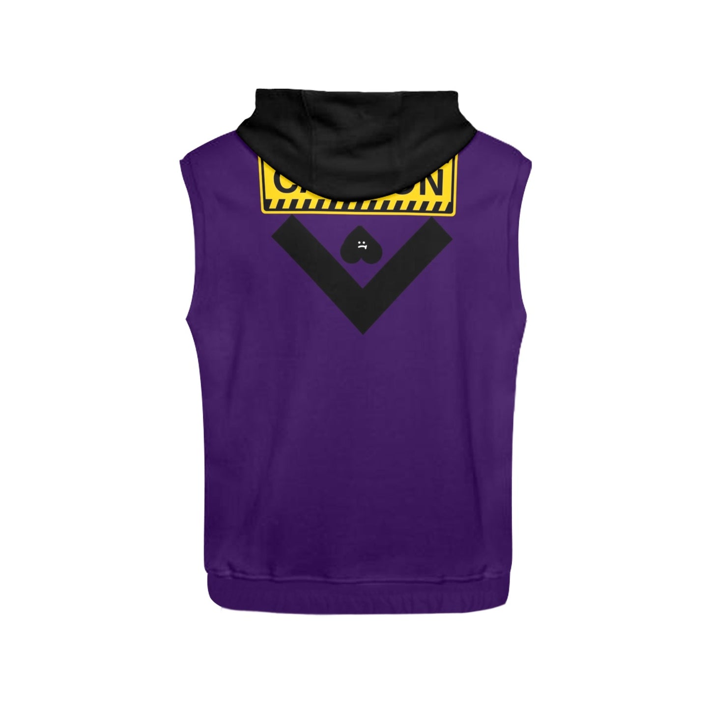 Caution Men's Sleeveless Hoodie