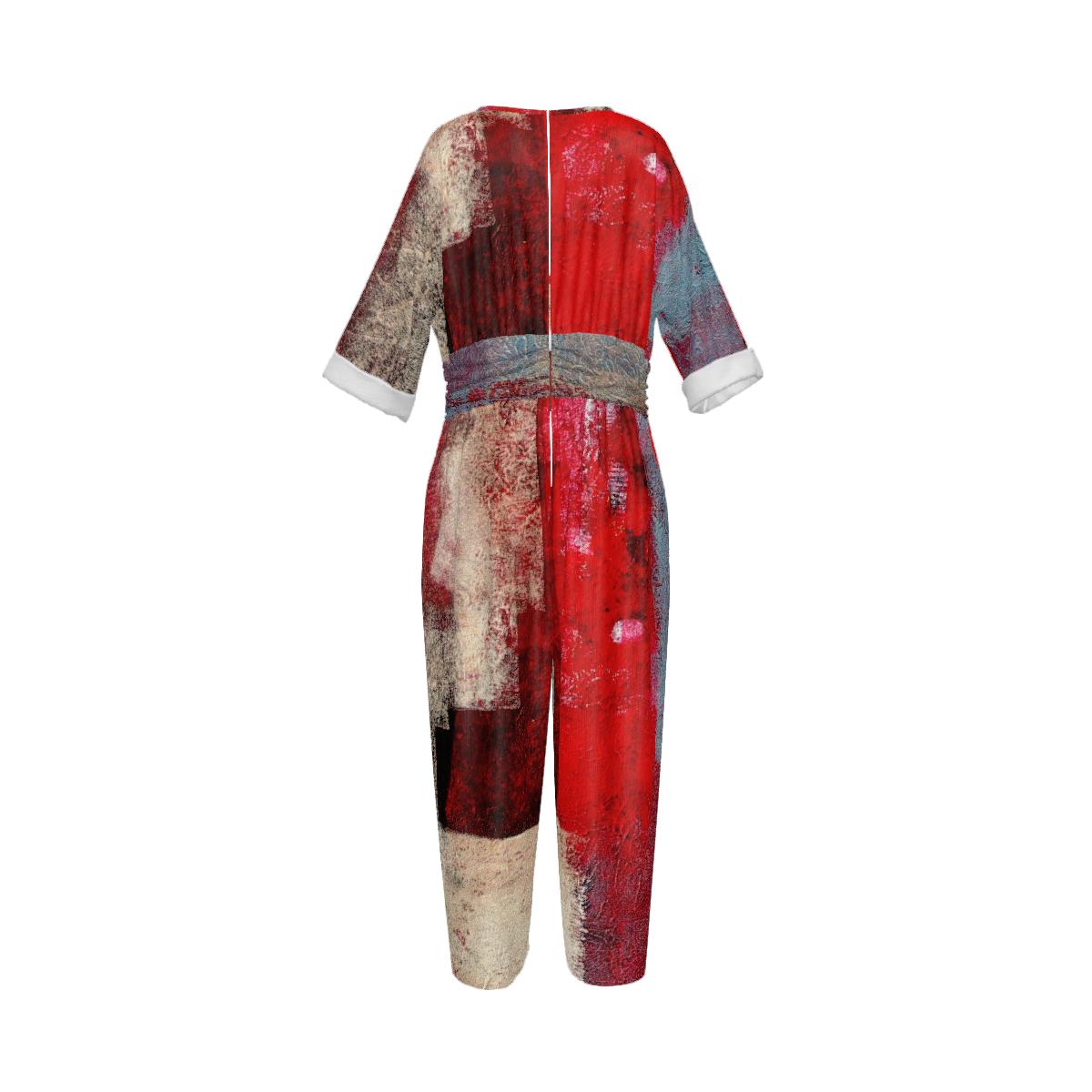 Custom Women's V-Neck Waist-Tied Jumpsuit Set