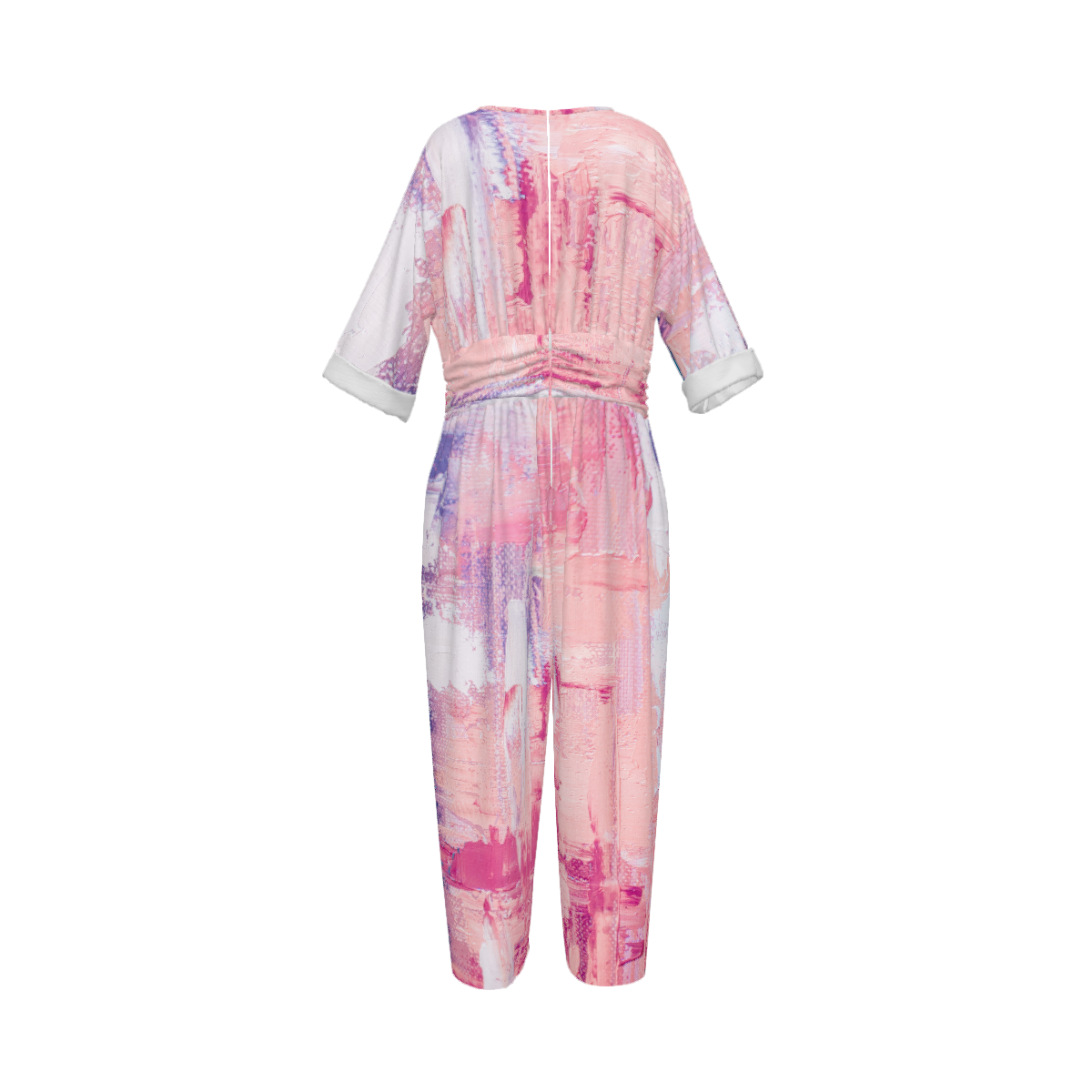 Custom Women's V-Neck Waist-Tied Jumpsuit Set