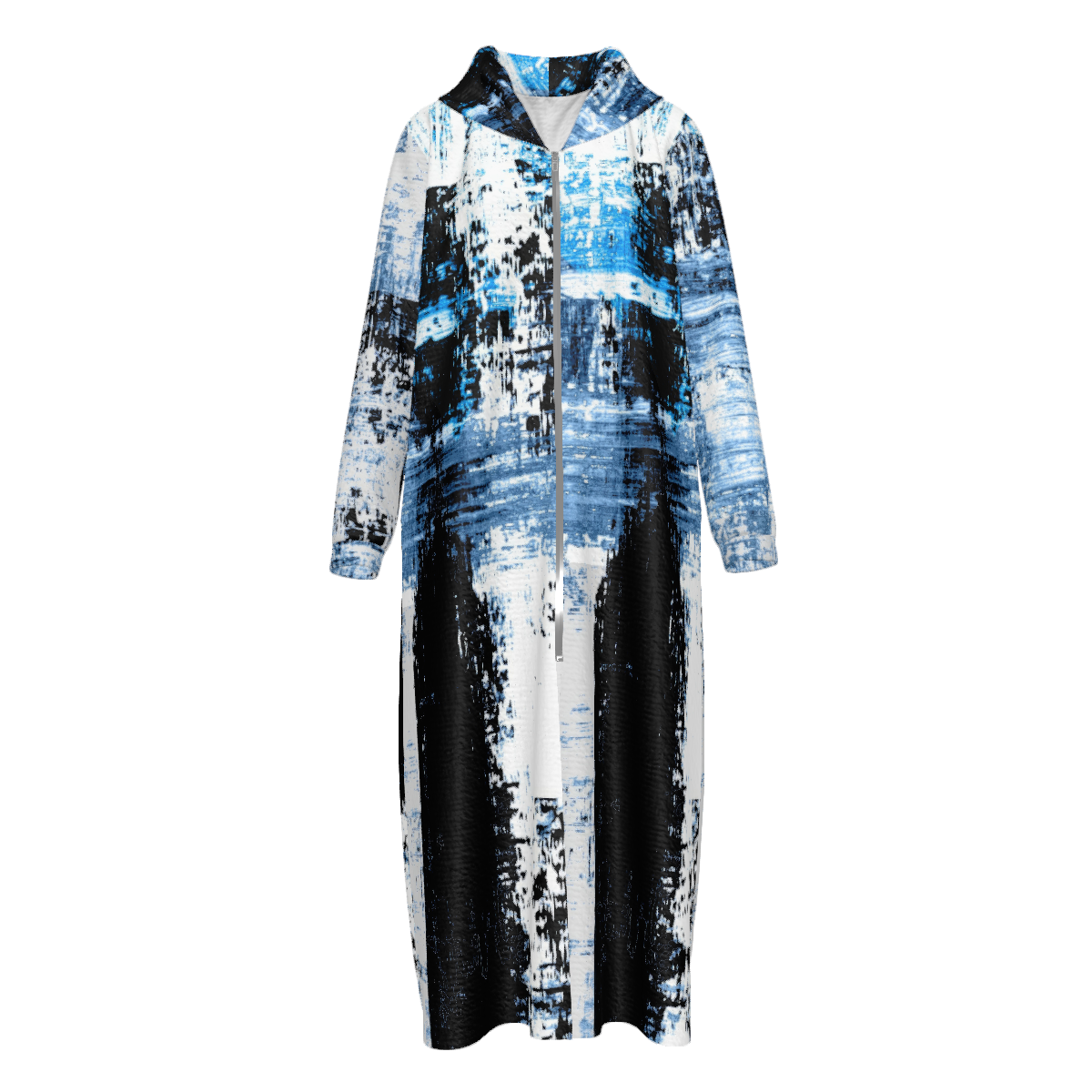 Custom Women's Velvet Zipper Maxi Dress with pockets