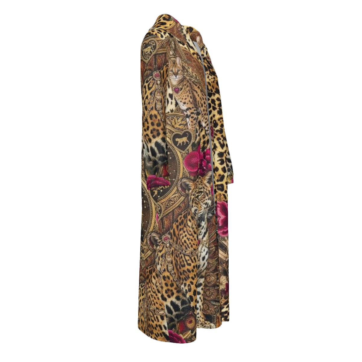 Custom Women's Velvet Zipper Maxi Dress with pockets