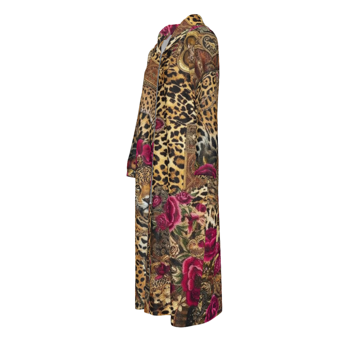 Custom Women's Velvet Zipper Maxi Dress with pockets