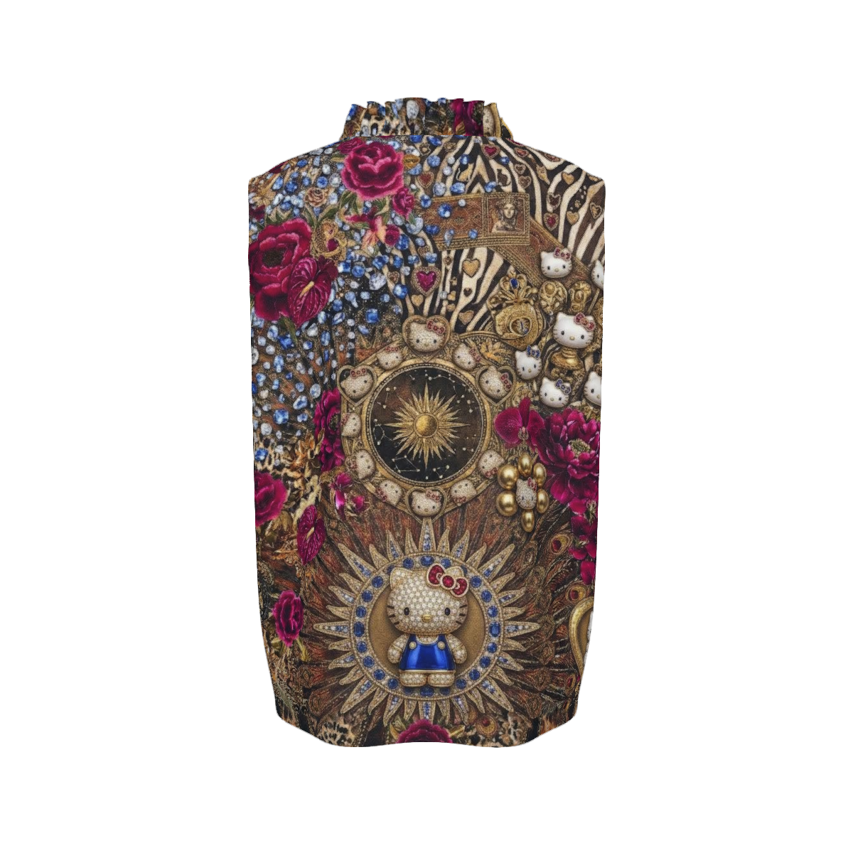 All Over Print Women's V-neck Sleeveless Ruched Tank Top
