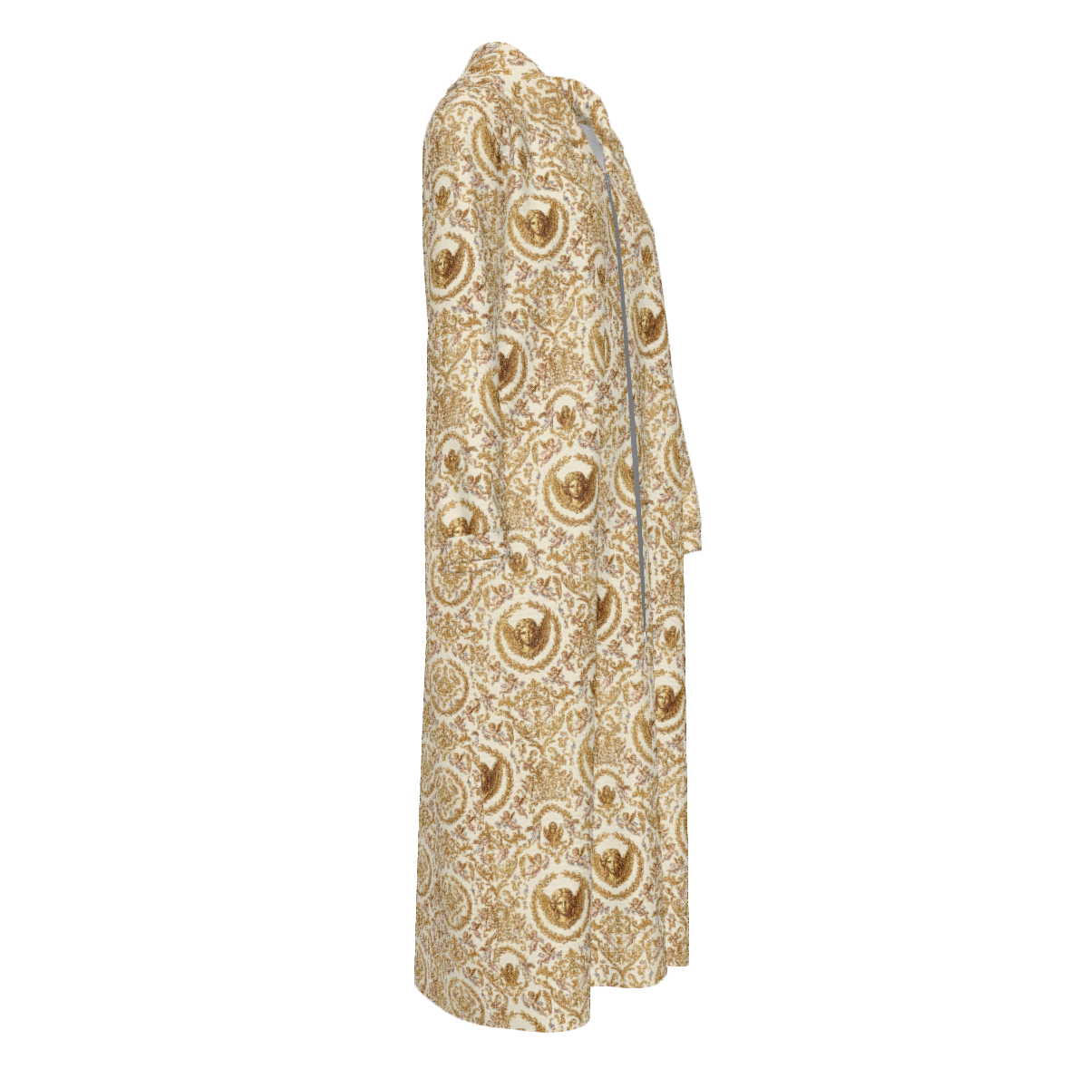 Custom Women's Velvet Zipper Maxi Dress with pockets