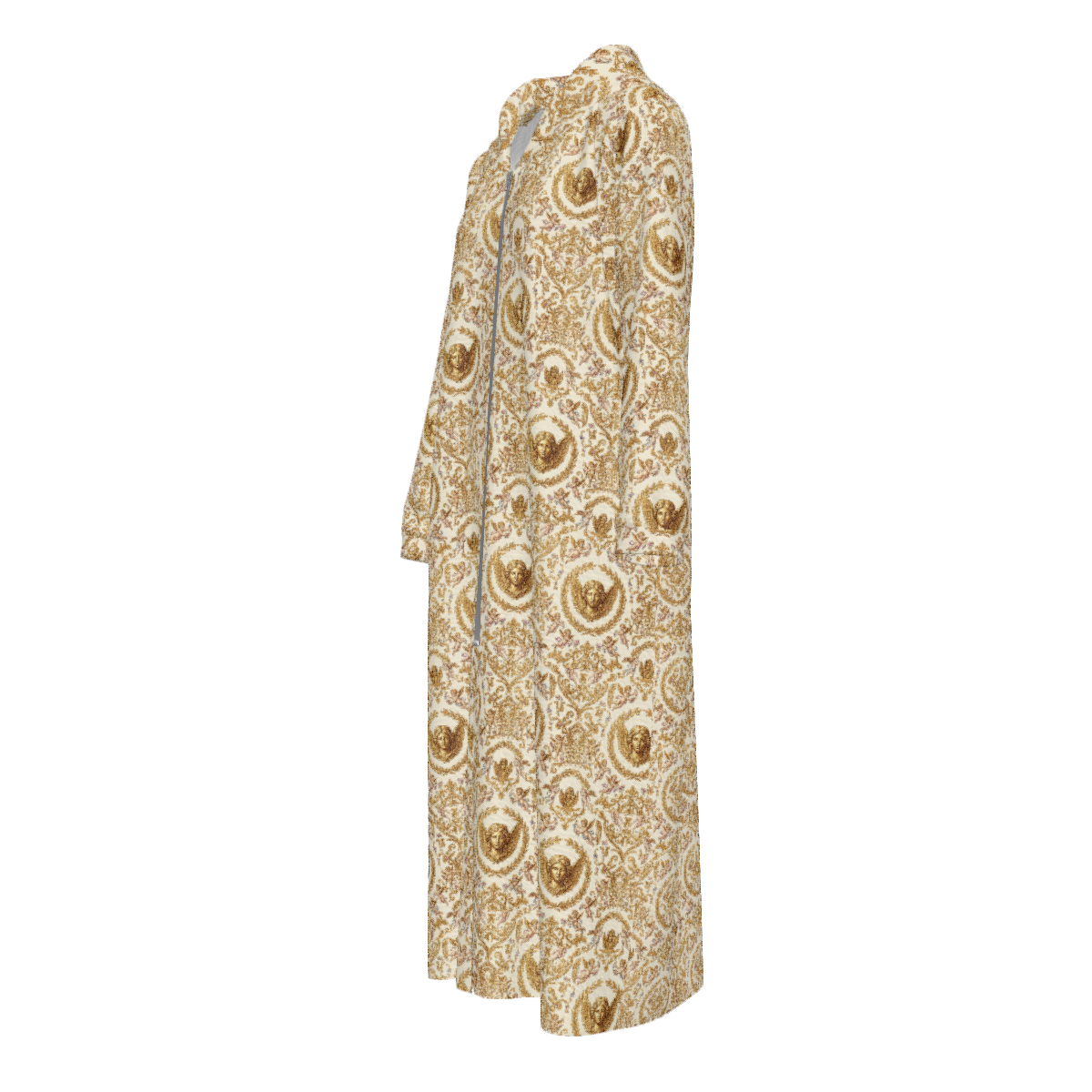 Custom Women's Velvet Zipper Maxi Dress with pockets