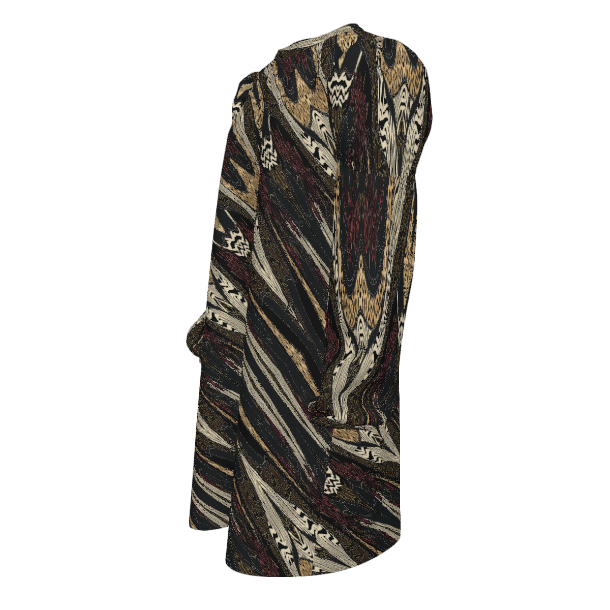 Custom Women's Crew Neck Bubble Sleeve Long Sleeve Dress