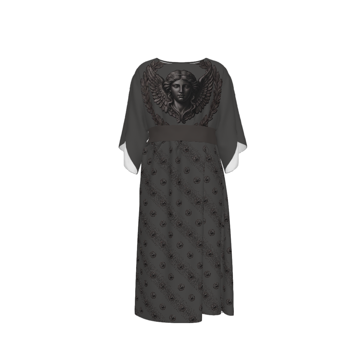 Custom Women's Crew Neck Mid-sleeve Ruched Dress