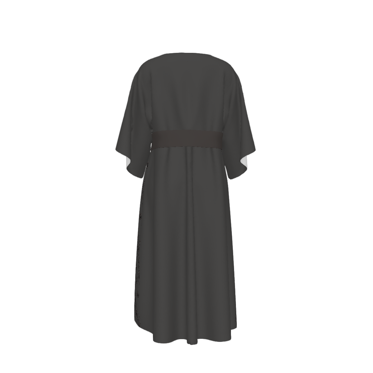 Custom Women's Crew Neck Mid-sleeve Ruched Dress