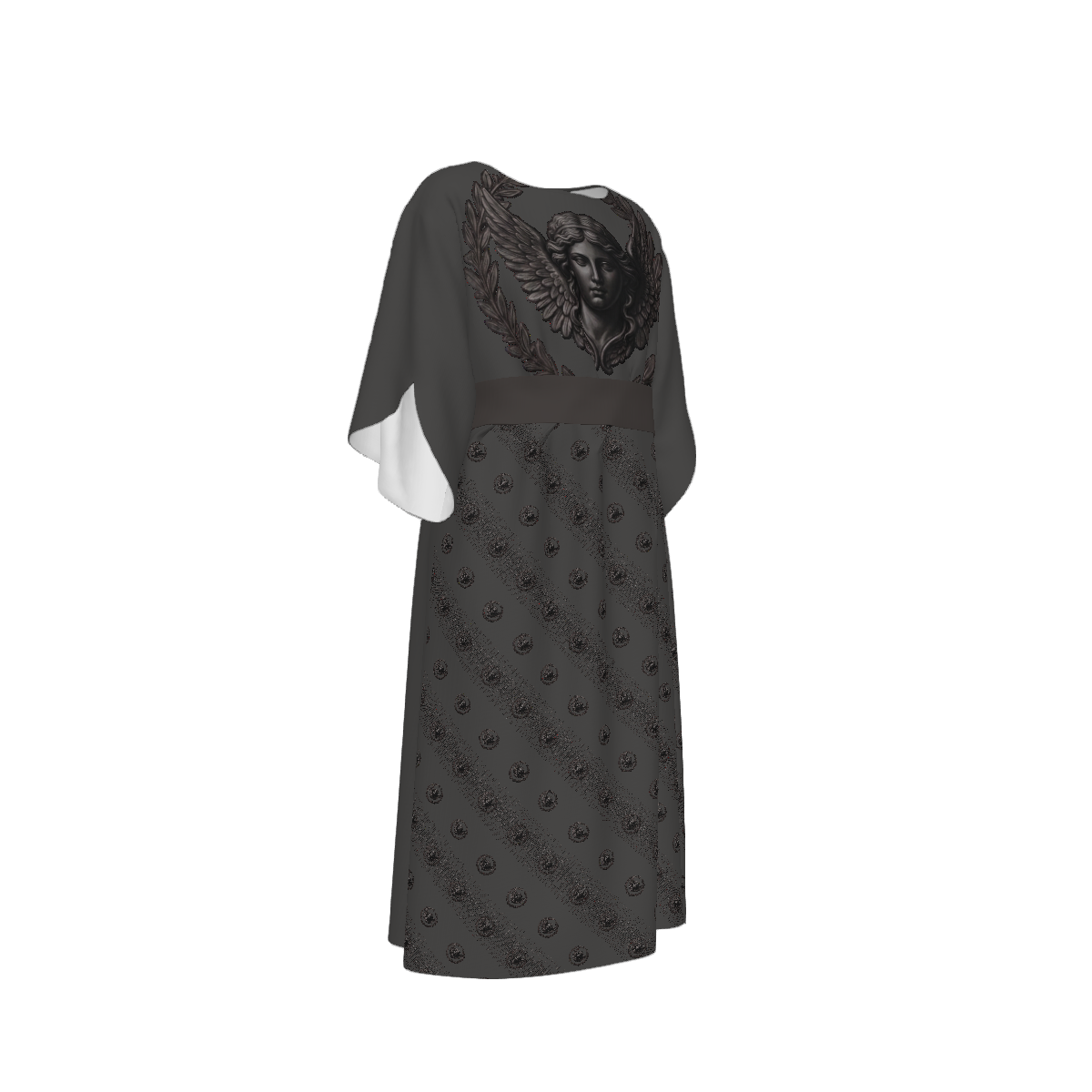 Custom Women's Crew Neck Mid-sleeve Ruched Dress