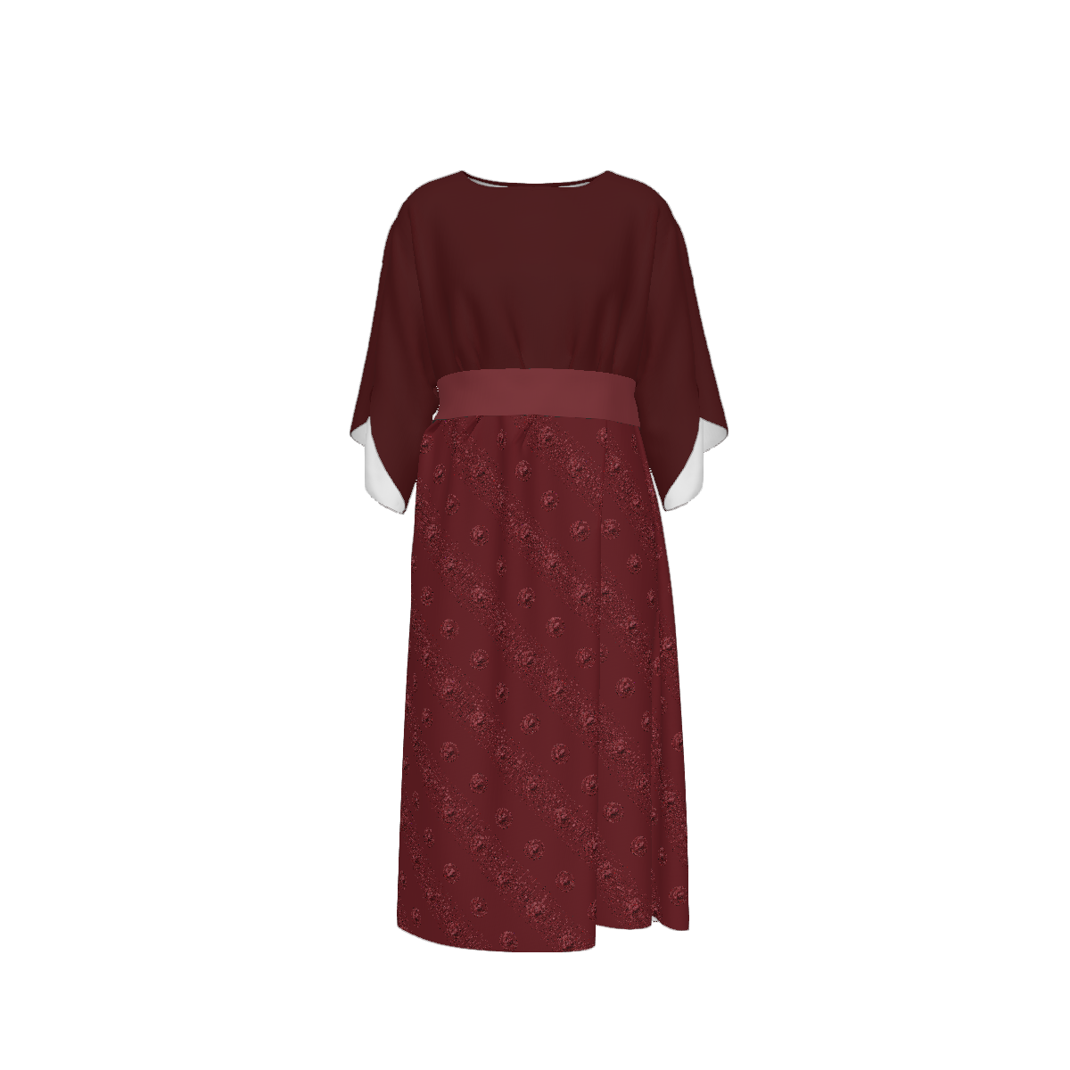 Custom Women's Crew Neck Mid-sleeve Ruched Dress