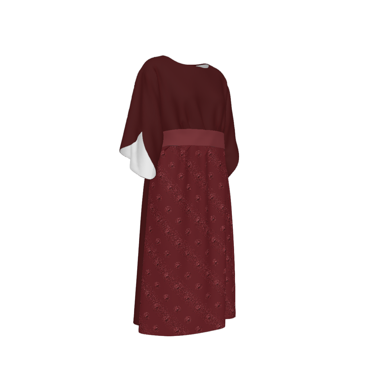 Custom Women's Crew Neck Mid-sleeve Ruched Dress