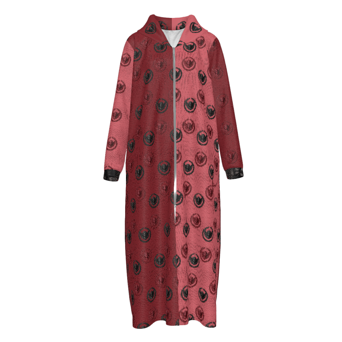 Custom Women's Velvet Zipper Maxi Dress with pockets