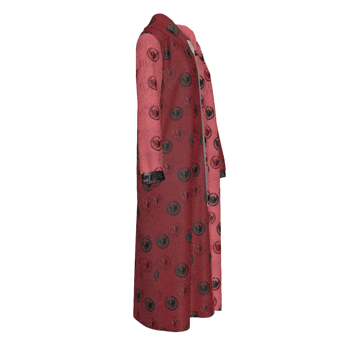 Custom Women's Velvet Zipper Maxi Dress with pockets