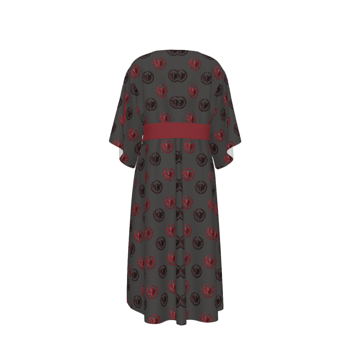 Custom Women's Crew Neck Mid-sleeve Ruched Dress