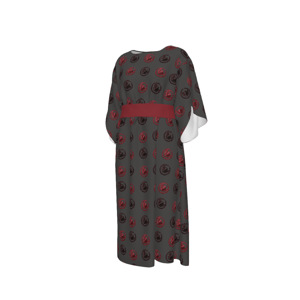 Custom Women's Crew Neck Mid-sleeve Ruched Dress
