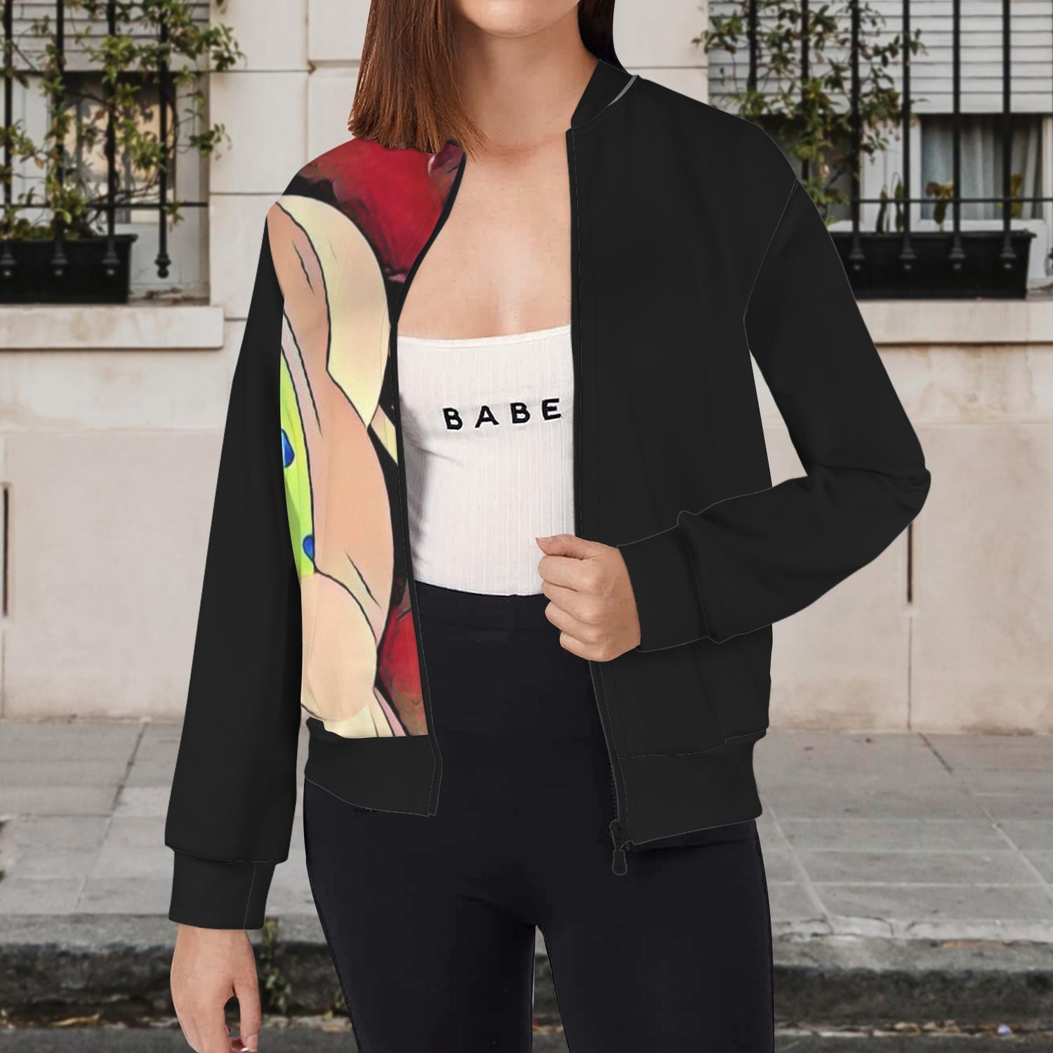 Humans Scare Me Lightweight Jacket Black  Half Design (No RHU Logo)