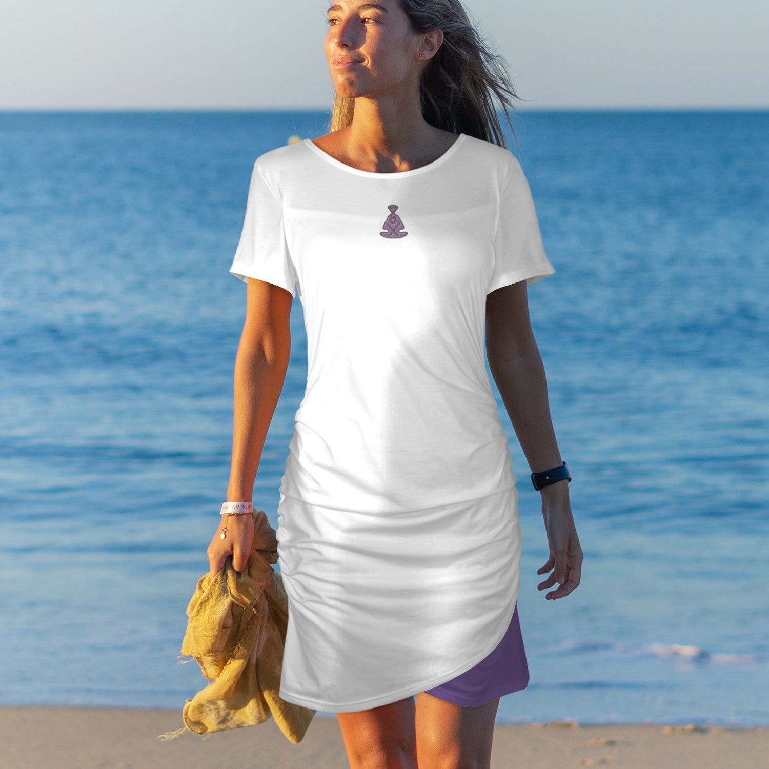 Buddha Bodycon White Purple