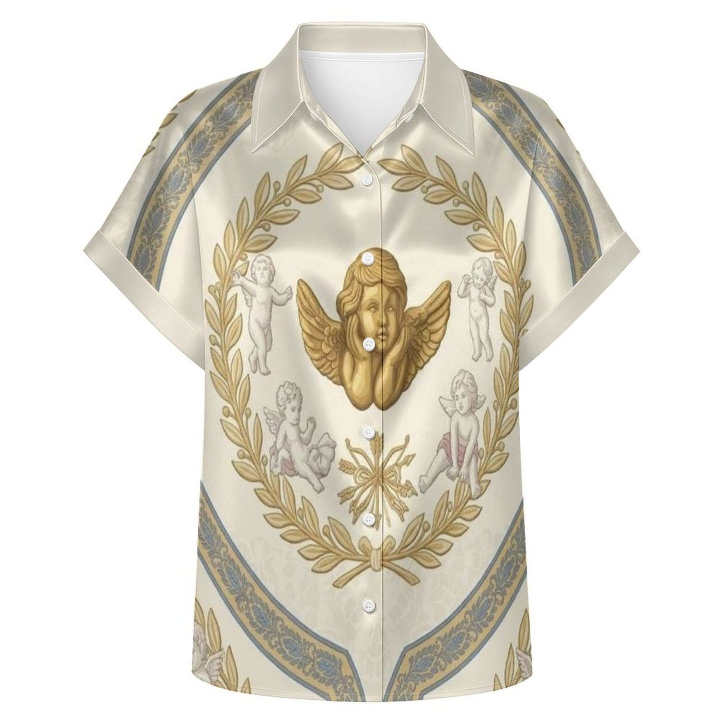 Custom Women's Satin short-sleeved shirt