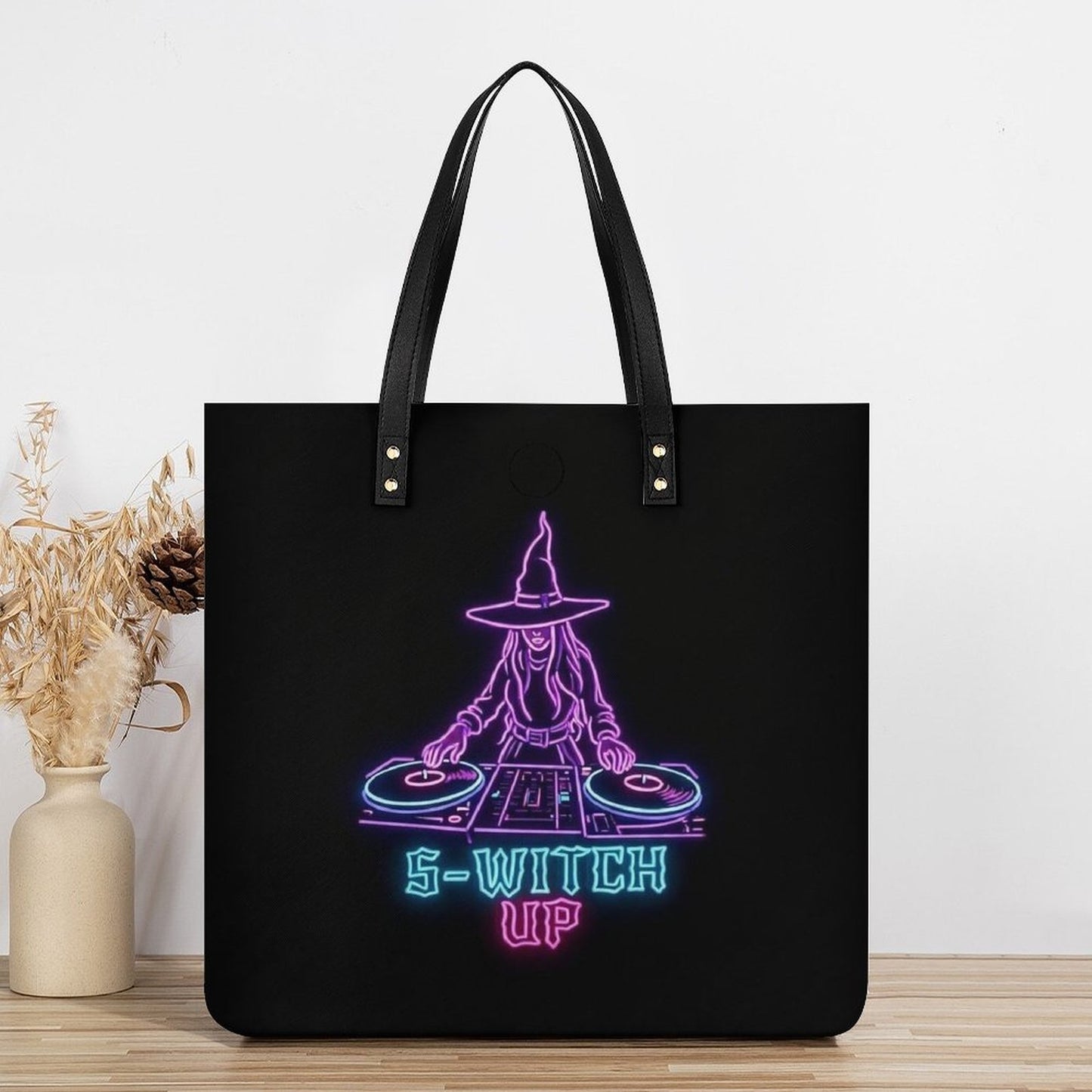 S-WITCH UP FLAT PU LEATHER TOTE