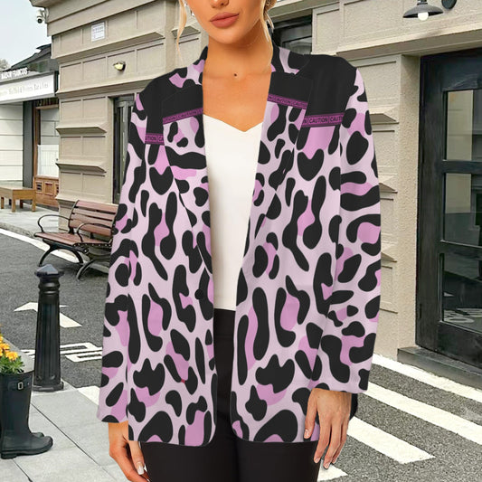 Leopard Jacket Black Pink Caution