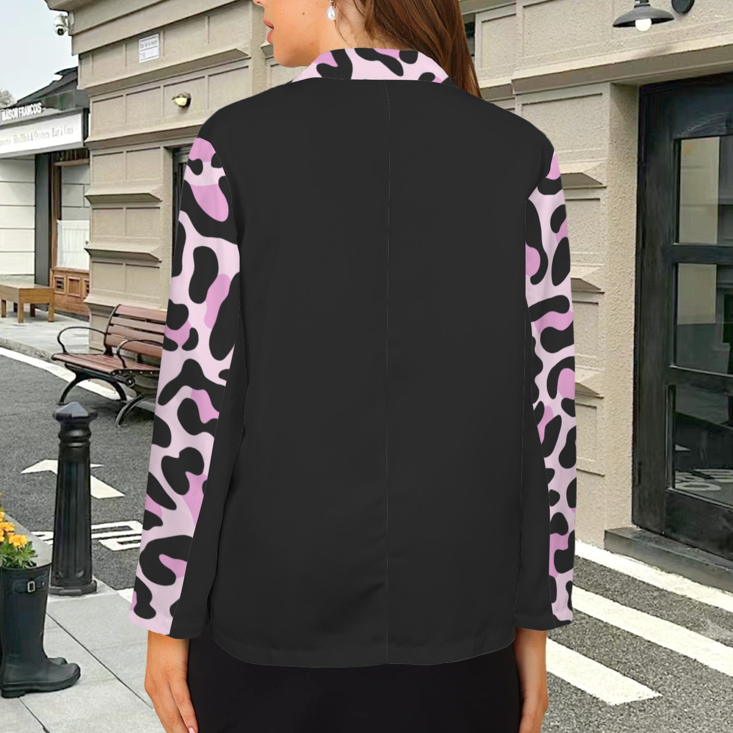 Leopard Jacket Black Pink Caution