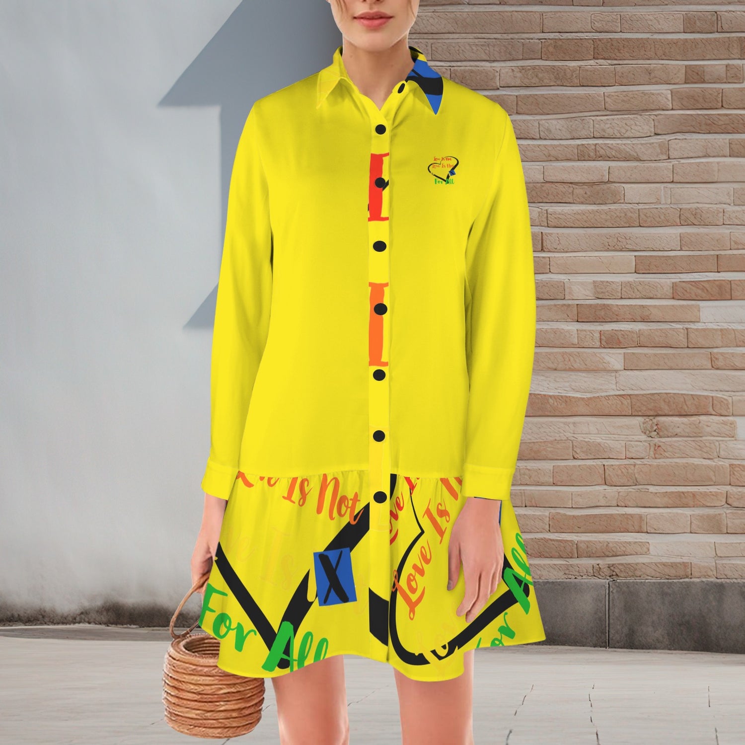 LINFA T SHIRT DRESS YELLOW HEART