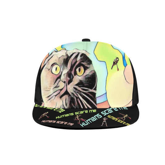 Humans Scare Me Cap Black Snapback Hat