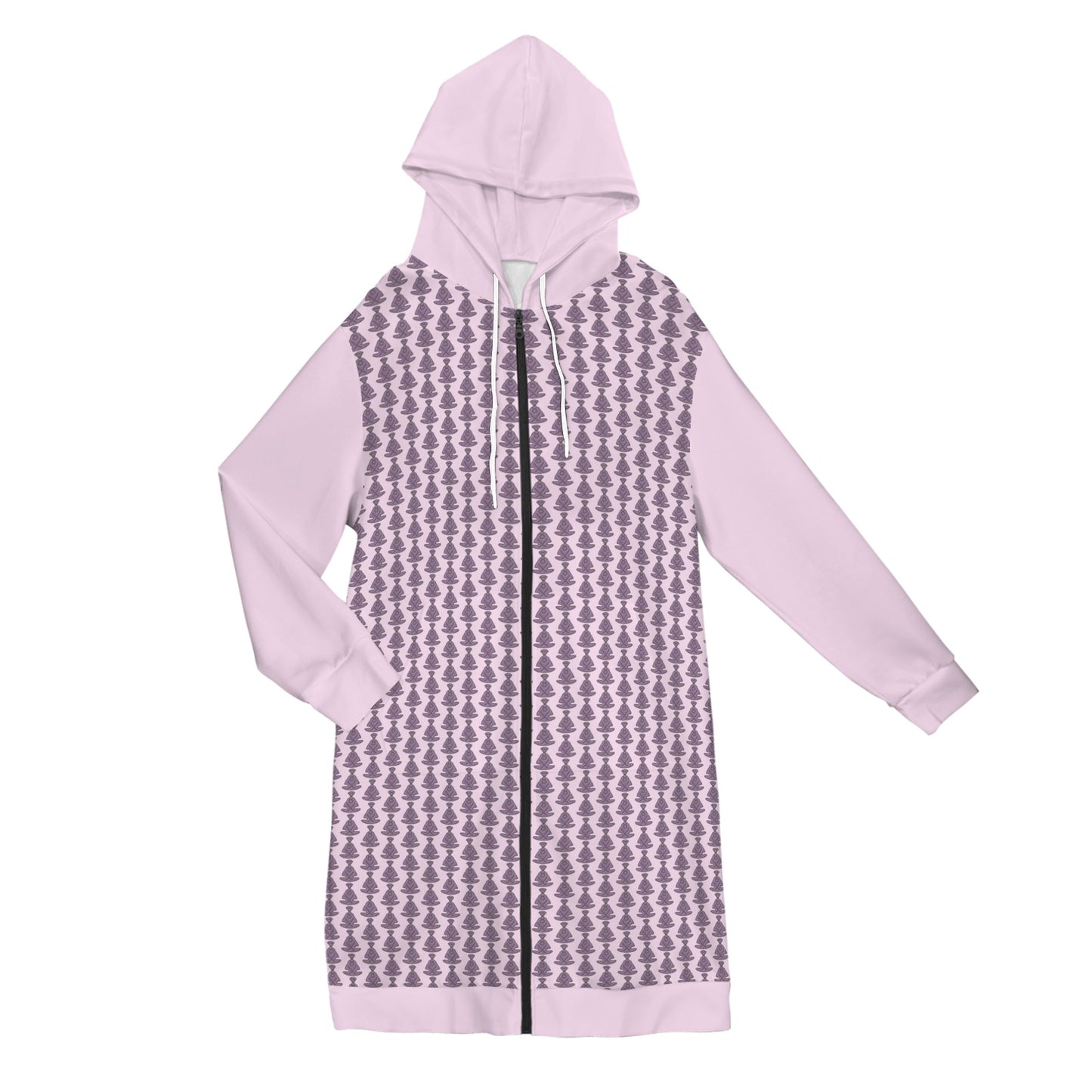 Pink Buddha Zipped Hoodie Dress